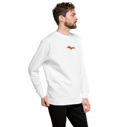 Michigan Upper Peninsula Sweatshirt (w/ Embroidered Orange UP Outline) | Unisex Premium