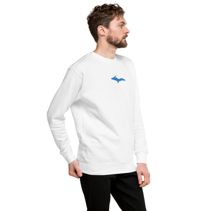 Michigan Upper Peninsula Sweatshirt (w/ Embroidered Azure UP Outline) | Unisex Premium