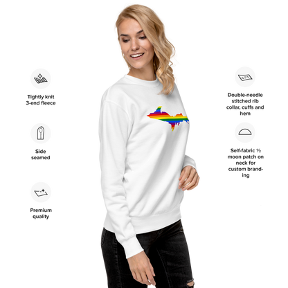 Michigan Upper Peninsula Sweatshirt (w/ UP Pride Flag Outline) | Unisex Premium