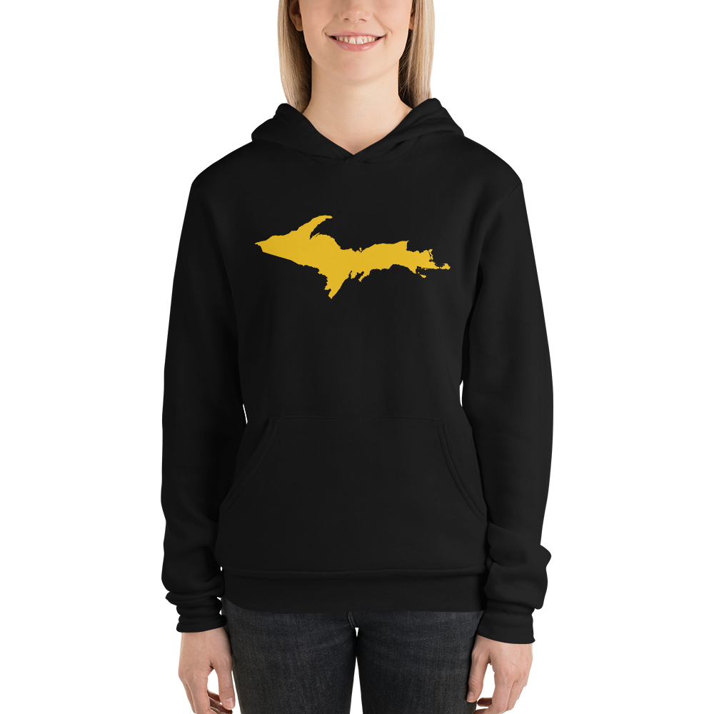 Michigan Upper Peninsula Hoodie (w/ Gold UP Outline) | Unisex Cloud Fleece