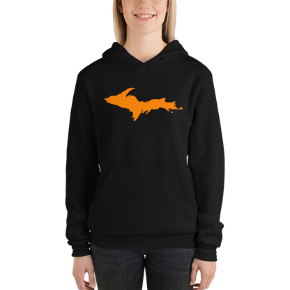 Michigan Upper Peninsula Hoodie (w/ Orange UP Outline) | Unisex Cloud Fleece