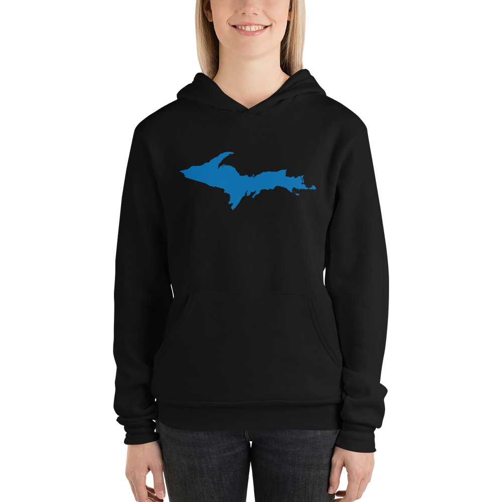 Michigan Upper Peninsula Hoodie (w/ Azure UP Outline) | Unisex Cloud Fleece