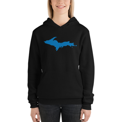 Michigan Upper Peninsula Hoodie (w/ Azure UP Outline) | Unisex Cloud Fleece