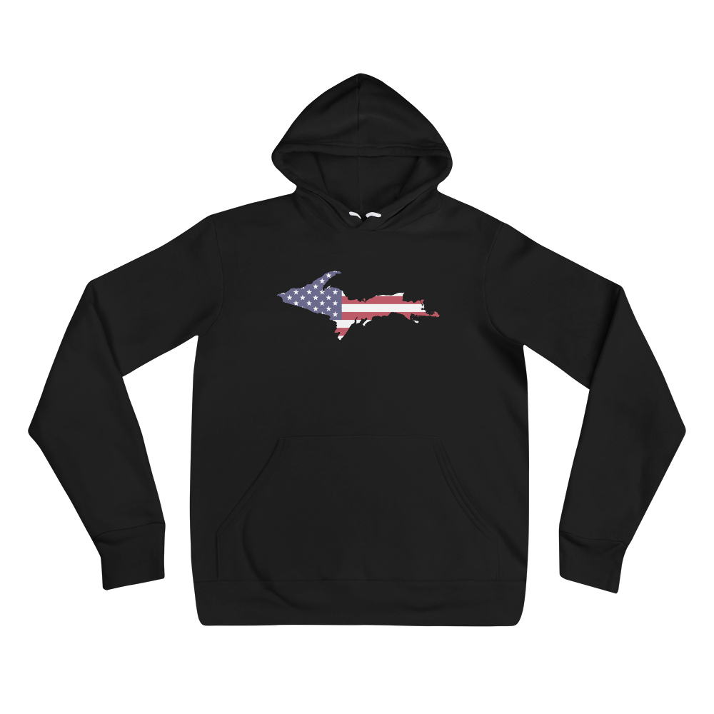 Michigan Upper Peninsula Hoodie (w/ UP MI USA Flag Outline) | Unisex Cloud Fleece