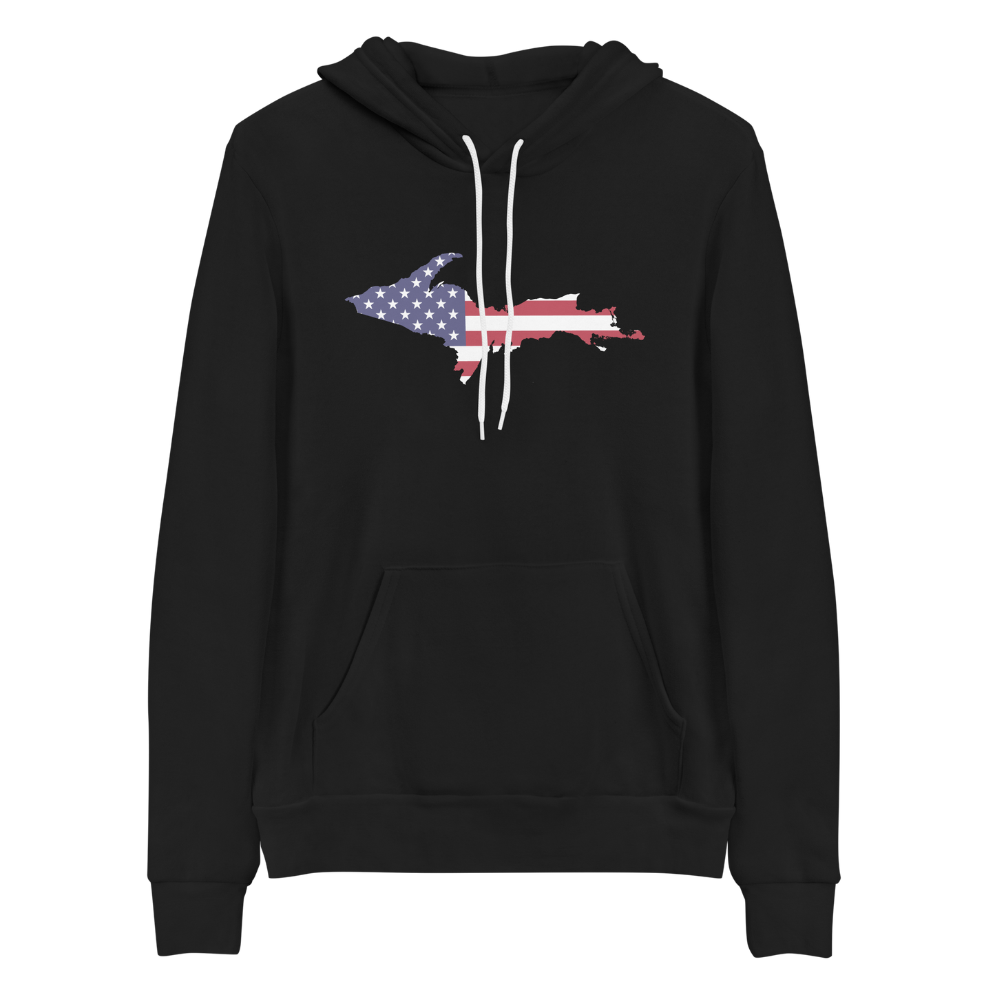 Michigan Upper Peninsula Hoodie (w/ UP MI USA Flag Outline) | Unisex Cloud Fleece