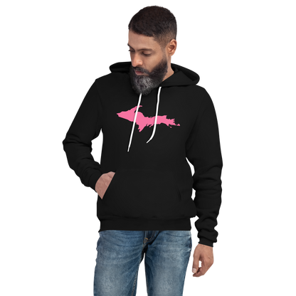 Michigan Upper Peninsula Hoodie (w/ Pink UP Outline) | Unisex Cloud Fleece