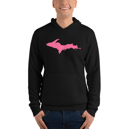 Michigan Upper Peninsula Hoodie (w/ Pink UP Outline) | Unisex Cloud Fleece