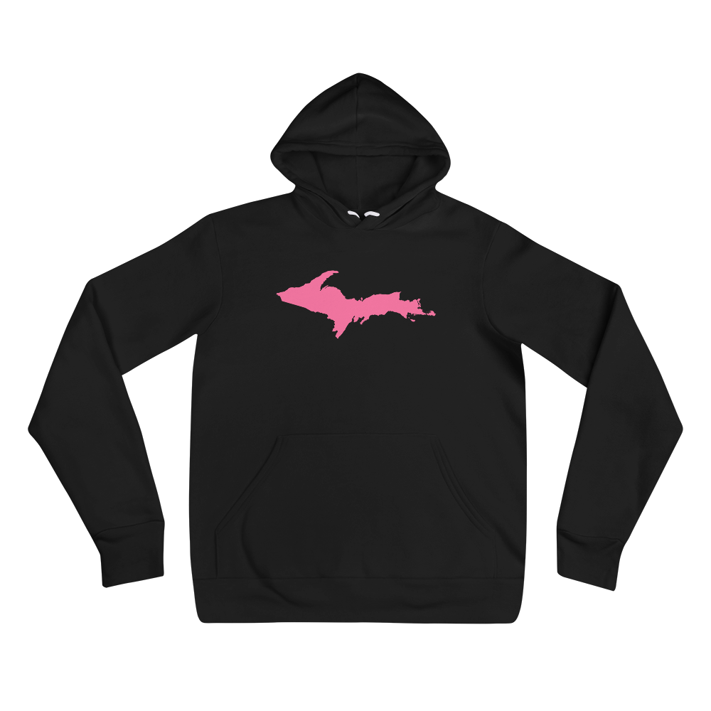 Michigan Upper Peninsula Hoodie (w/ Pink UP Outline) | Unisex Cloud Fleece