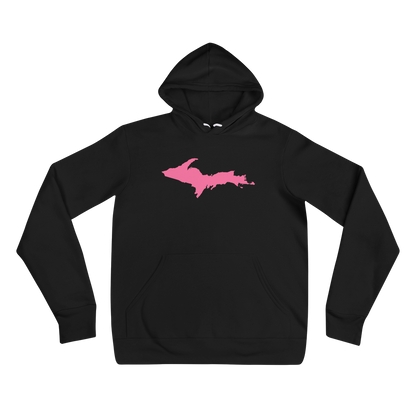 Michigan Upper Peninsula Hoodie (w/ Pink UP Outline) | Unisex Cloud Fleece