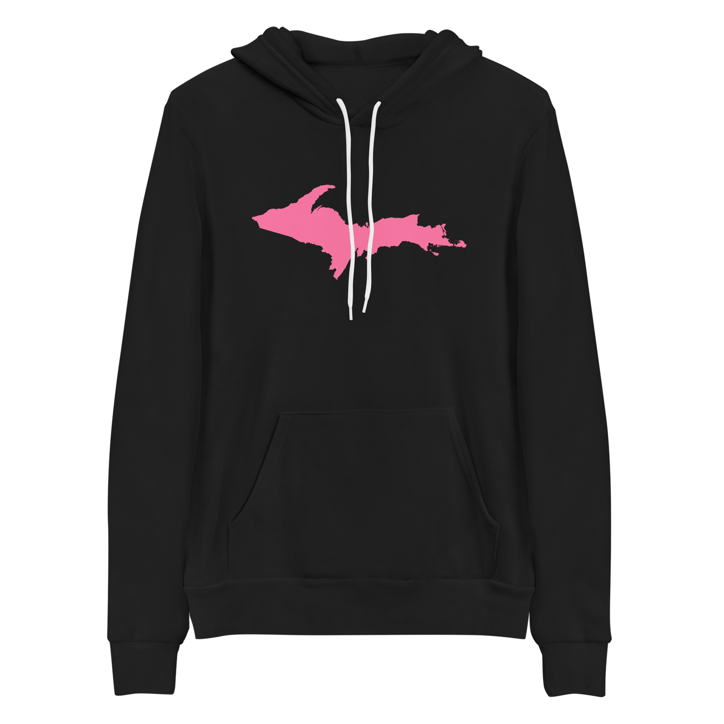 Michigan Upper Peninsula Hoodie (w/ Pink UP Outline) | Unisex Cloud Fleece