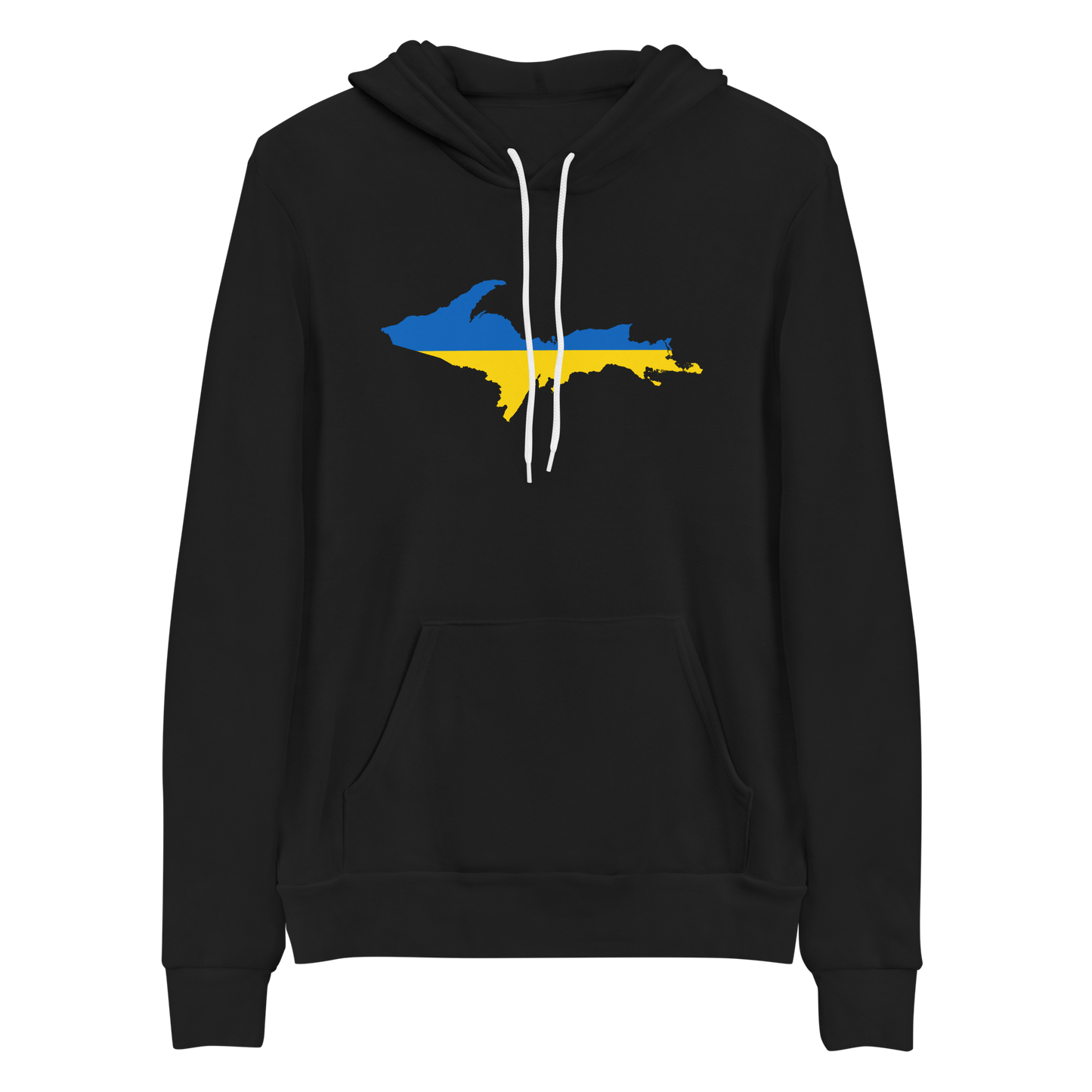 Michigan Upper Peninsula Hoodie (w/ UP Ukraine Flag Outline) | Unsiex Cloud Fleece