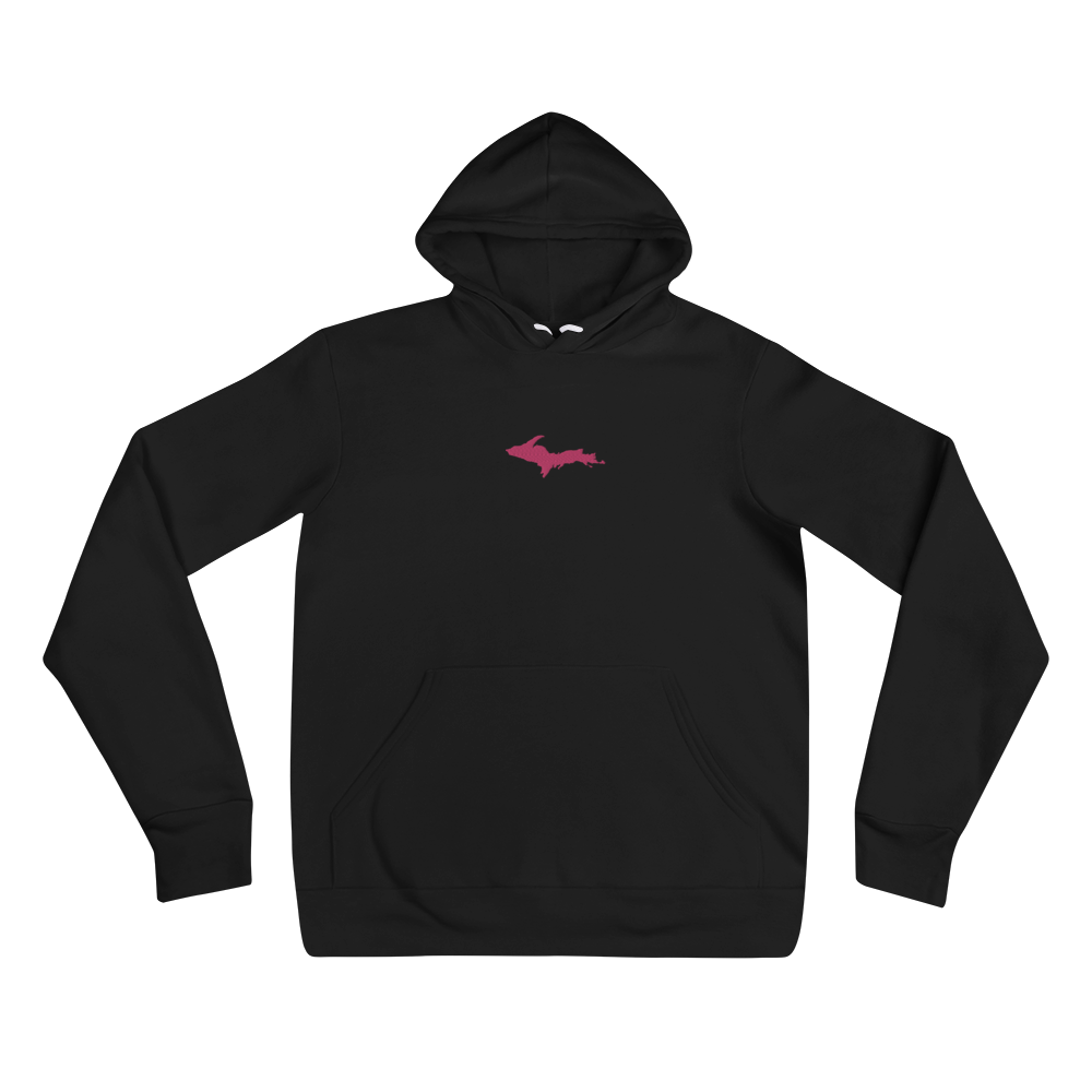 Michigan Upper Peninsula Hoodie (w/ Embroidered Pink UP Outline) | Unisex Cloud Fleece