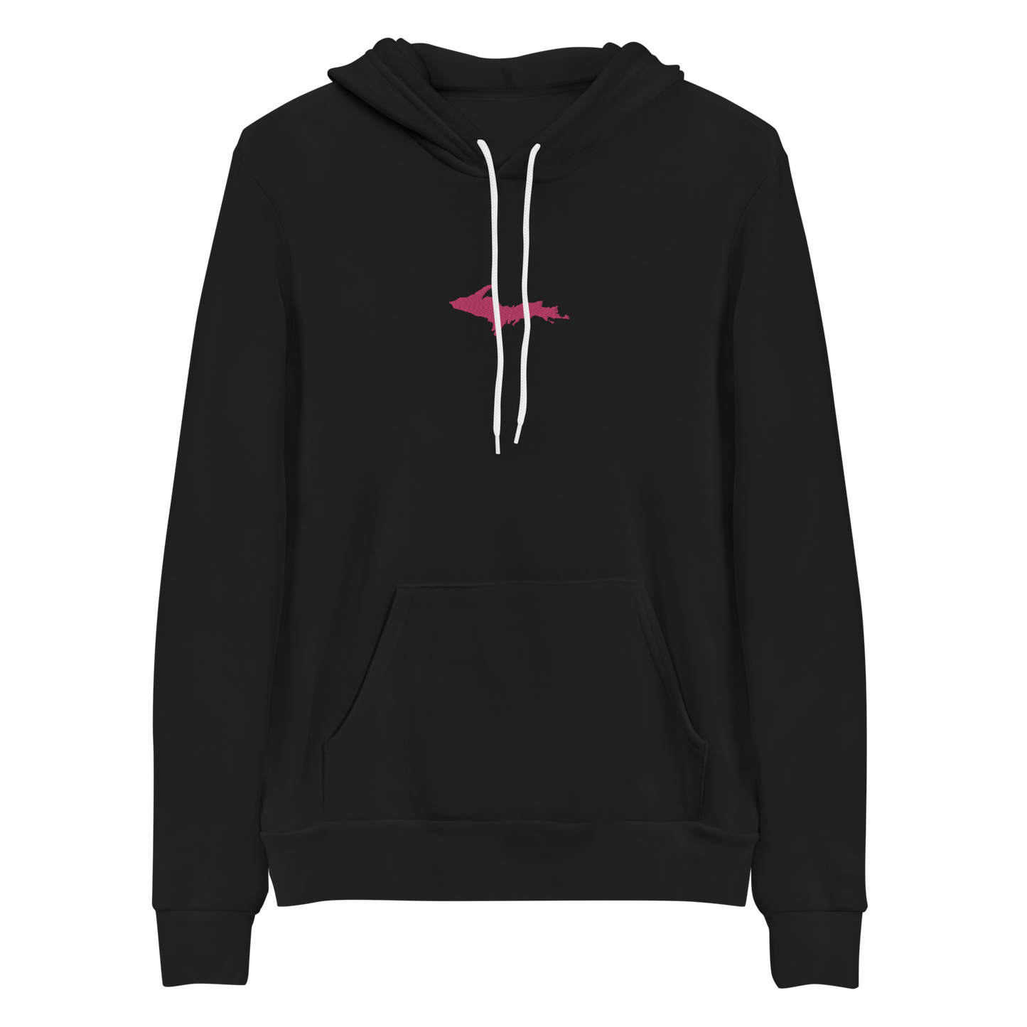 Michigan Upper Peninsula Hoodie (w/ Embroidered Pink UP Outline) | Unisex Cloud Fleece