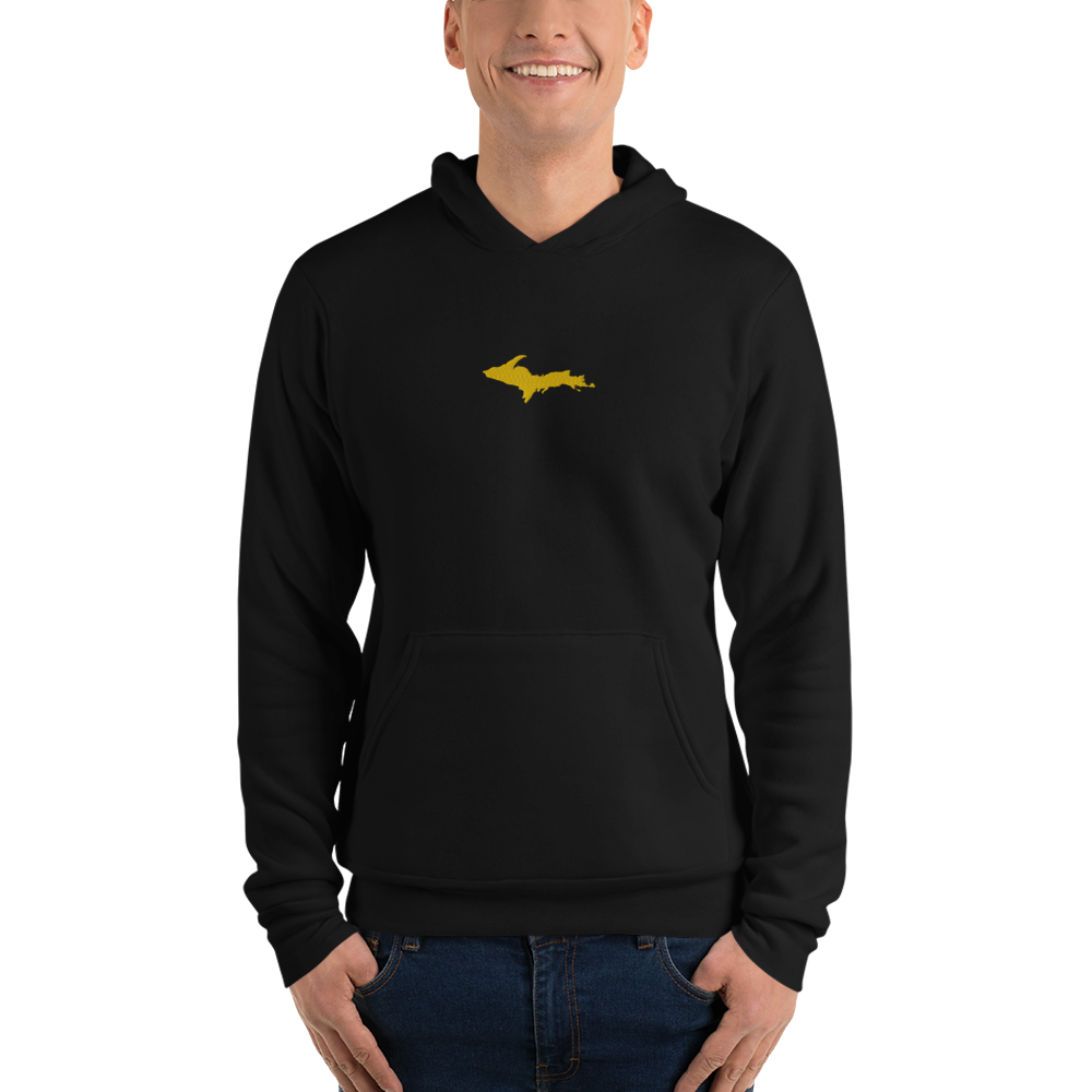 Michigan Upper Peninsula Hoodie (w/ Embroidered Gold UP Outline) | Unisex Cloud Fleece