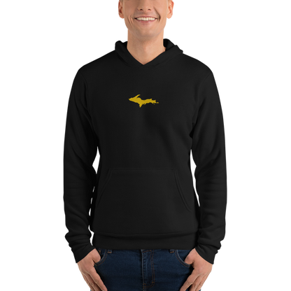 Michigan Upper Peninsula Hoodie (w/ Embroidered Gold UP Outline) | Unisex Cloud Fleece