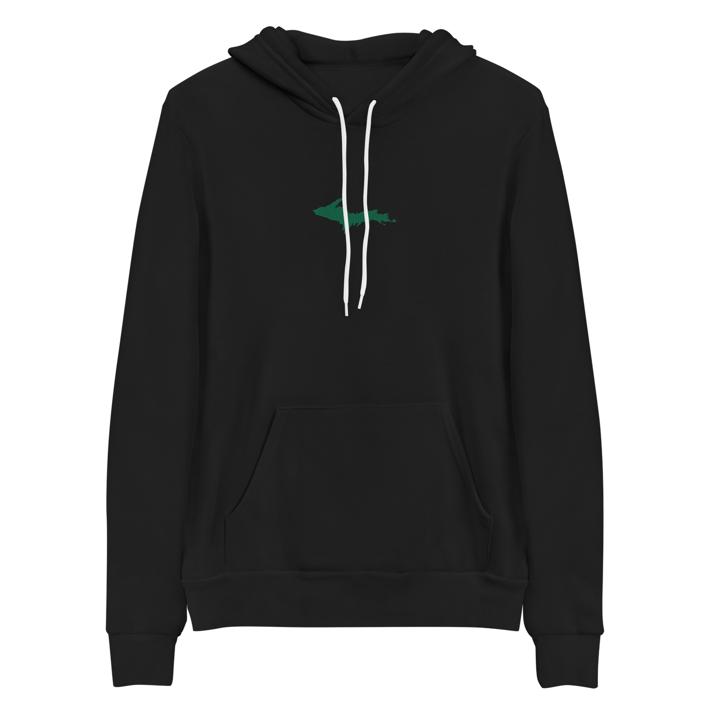 Michigan Upper Peninsula Hoodie (w/ Embroidered Green UP Outline) | Unisex Cloud Fleece