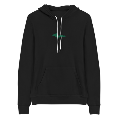 Michigan Upper Peninsula Hoodie (w/ Embroidered Green UP Outline) | Unisex Cloud Fleece