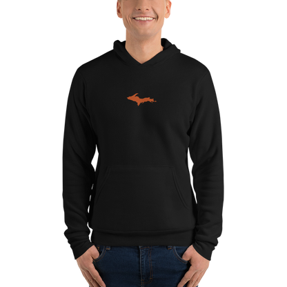 Michigan Upper Peninsula Hoodie (w/ Embroidered Orange UP Outline) | Unisex Cloud Fleece