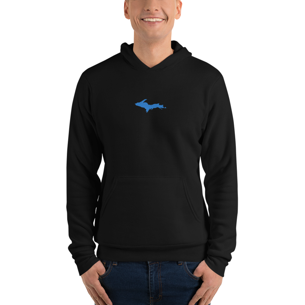 Michigan Upper Peninsula Hoodie (w/ Embroidered Azure UP Outline) | Unisex Cloud Fleece