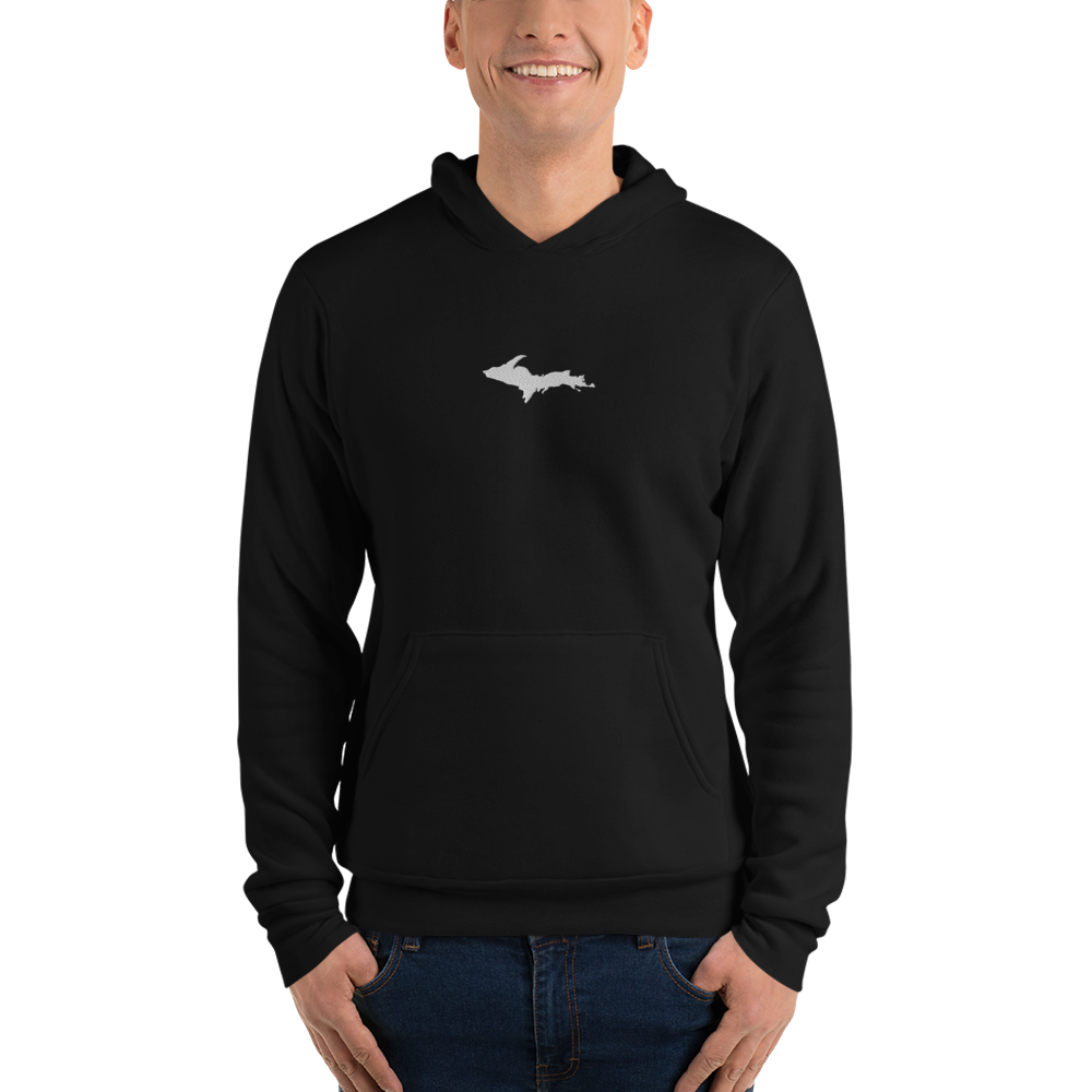 Michigan Upper Peninsula Hoodie (w/ Embroidered UP Outline) | Unisex Cloud Fleece