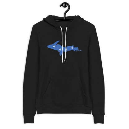 Michigan Upper Peninsula Hoodie (w/ UP Quebec Flag Outline) | Unisex Cloud Fleece