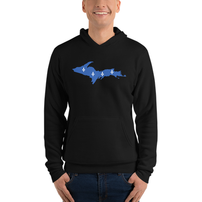 Michigan Upper Peninsula Hoodie (w/ UP Quebec Flag Outline) | Unisex Cloud Fleece