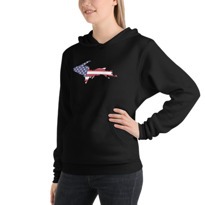 Michigan Upper Peninsula Hoodie (w/ UP MI USA Flag Outline) | Unisex Cloud Fleece