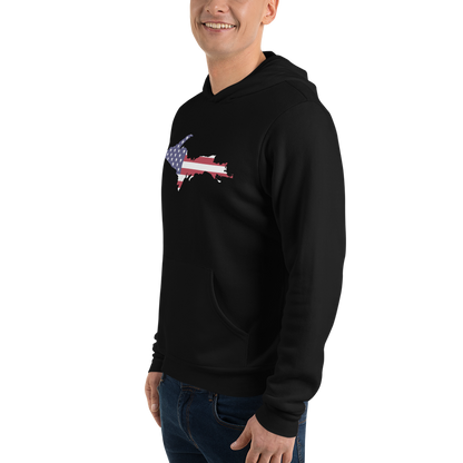 Michigan Upper Peninsula Hoodie (w/ UP MI USA Flag Outline) | Unisex Cloud Fleece