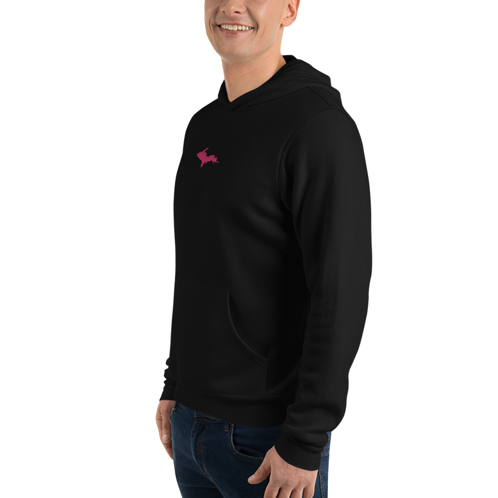 Michigan Upper Peninsula Hoodie (w/ Embroidered Pink UP Outline) | Unisex Cloud Fleece