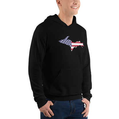 Michigan Upper Peninsula Hoodie (w/ UP MI USA Flag Outline) | Unisex Cloud Fleece