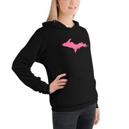 Michigan Upper Peninsula Hoodie (w/ Pink UP Outline) | Unisex Cloud Fleece