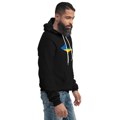 Michigan Upper Peninsula Hoodie (w/ UP Ukraine Flag Outline) | Unsiex Cloud Fleece