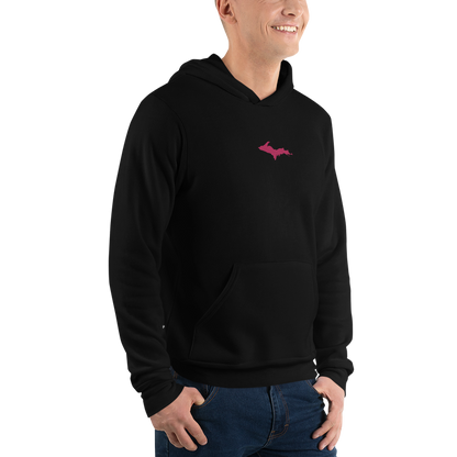 Michigan Upper Peninsula Hoodie (w/ Embroidered Pink UP Outline) | Unisex Cloud Fleece