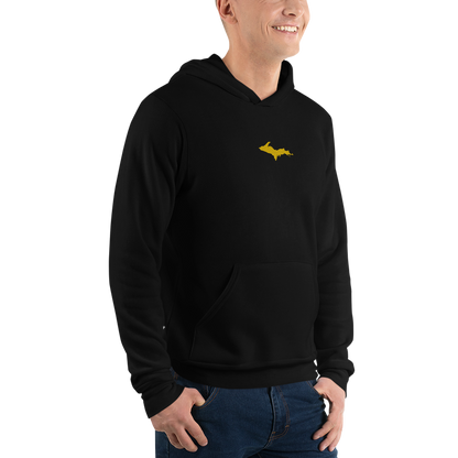 Michigan Upper Peninsula Hoodie (w/ Embroidered Gold UP Outline) | Unisex Cloud Fleece
