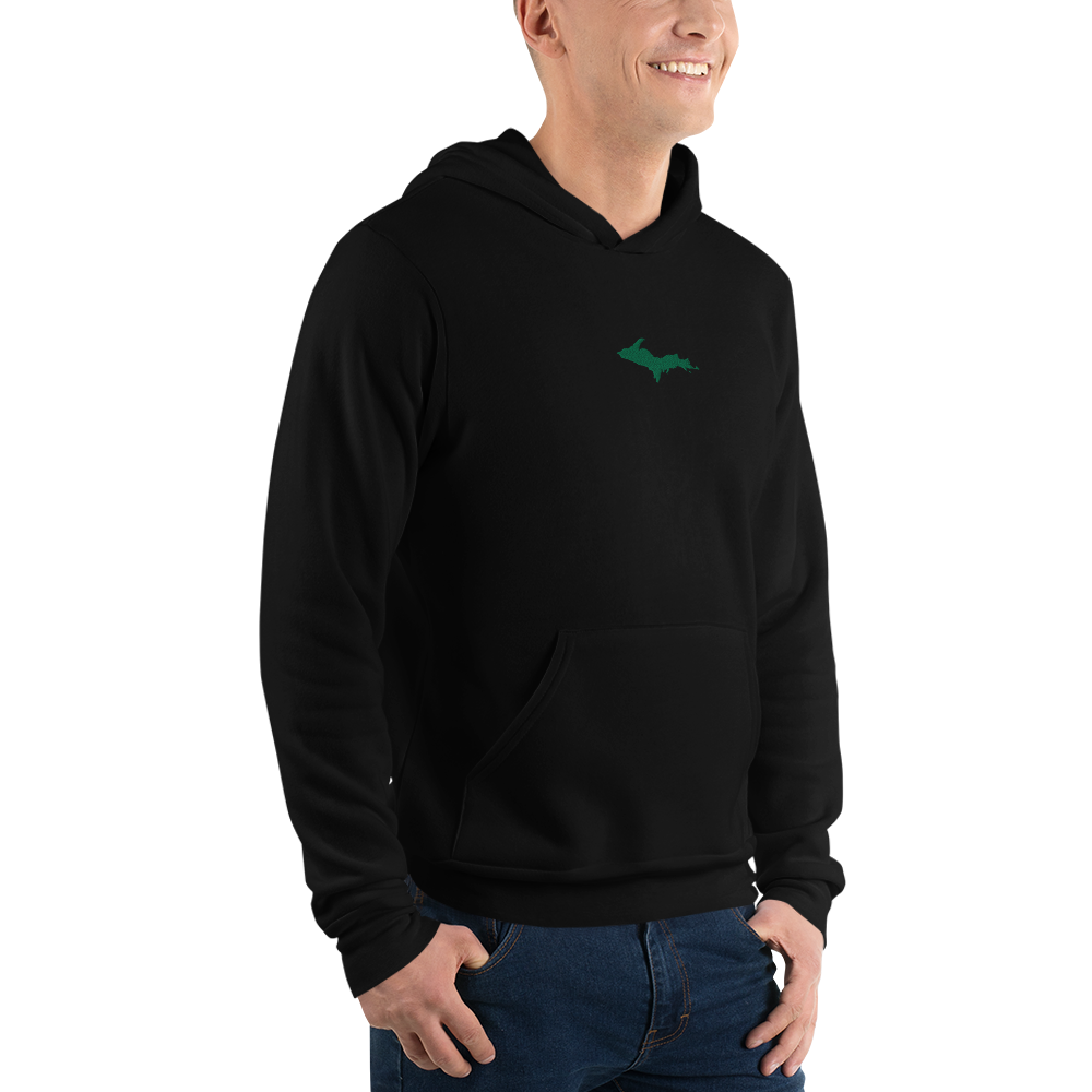 Michigan Upper Peninsula Hoodie (w/ Embroidered Green UP Outline) | Unisex Cloud Fleece