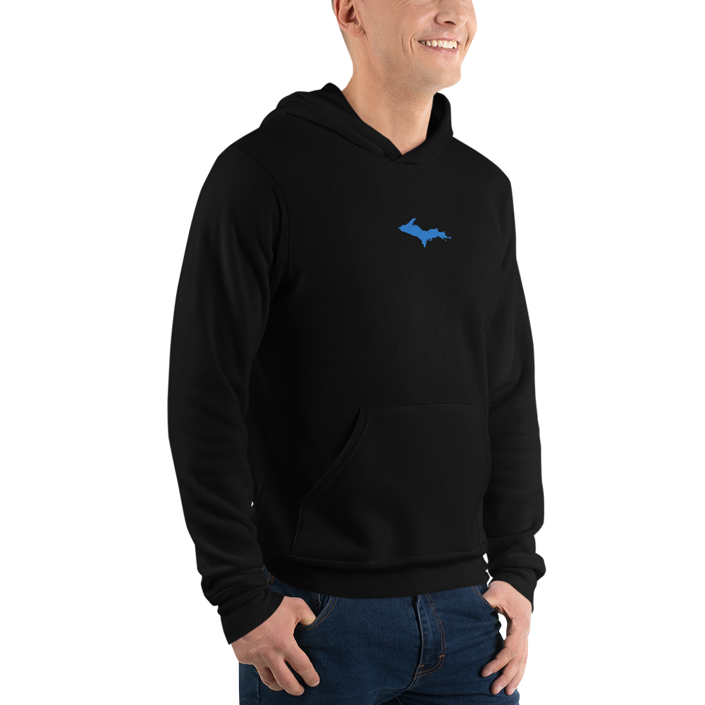 Michigan Upper Peninsula Hoodie (w/ Embroidered Azure UP Outline) | Unisex Cloud Fleece