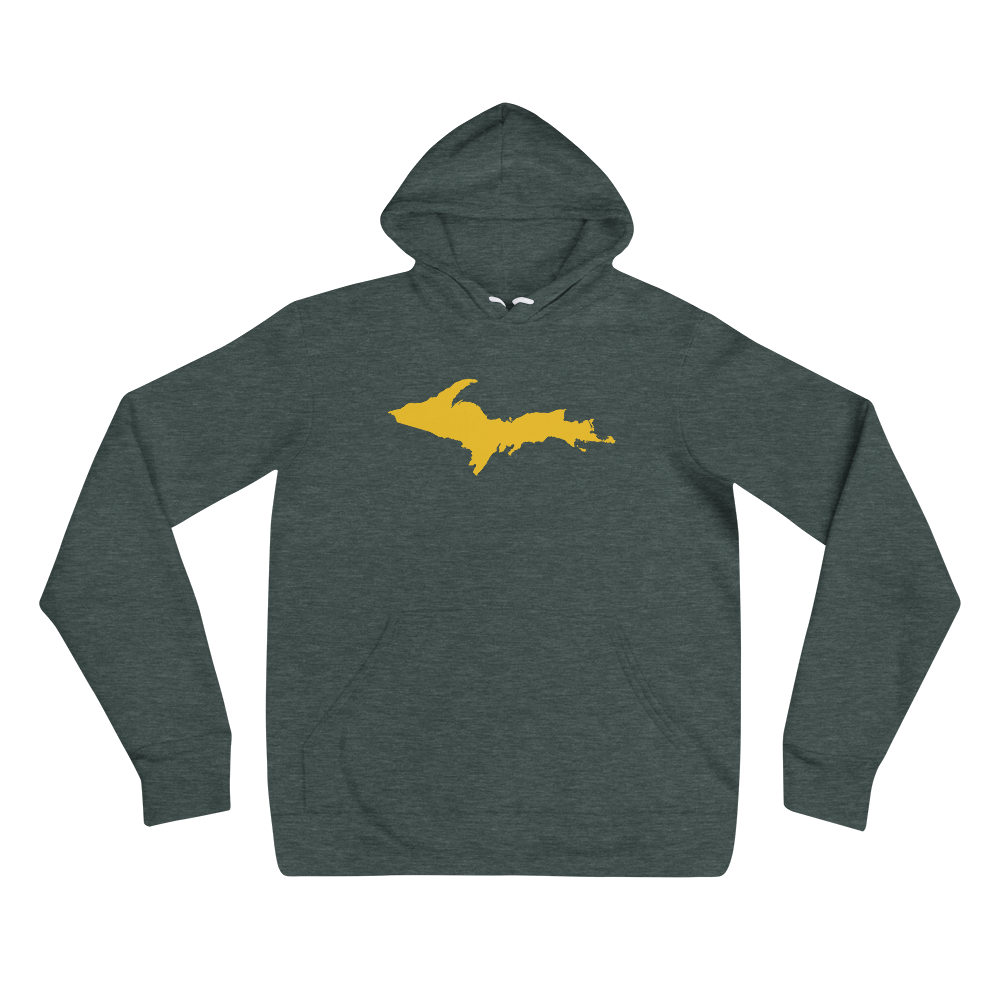 Michigan Upper Peninsula Hoodie (w/ Gold UP Outline) | Unisex Cloud Fleece