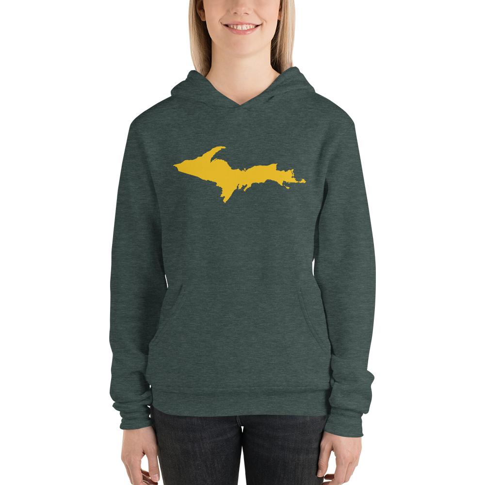 Michigan Upper Peninsula Hoodie (w/ Gold UP Outline) | Unisex Cloud Fleece