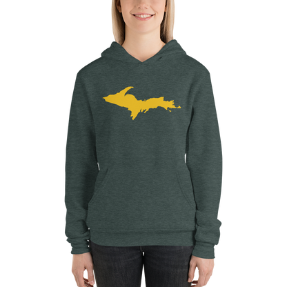 Michigan Upper Peninsula Hoodie (w/ Gold UP Outline) | Unisex Cloud Fleece