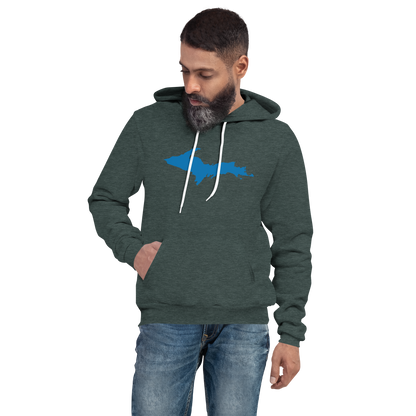 Michigan Upper Peninsula Hoodie (w/ Azure UP Outline) | Unisex Cloud Fleece