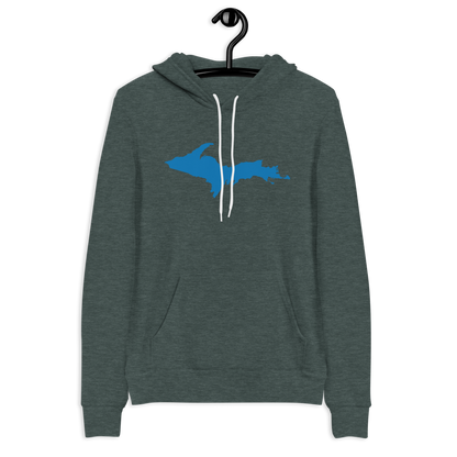 Michigan Upper Peninsula Hoodie (w/ Azure UP Outline) | Unisex Cloud Fleece