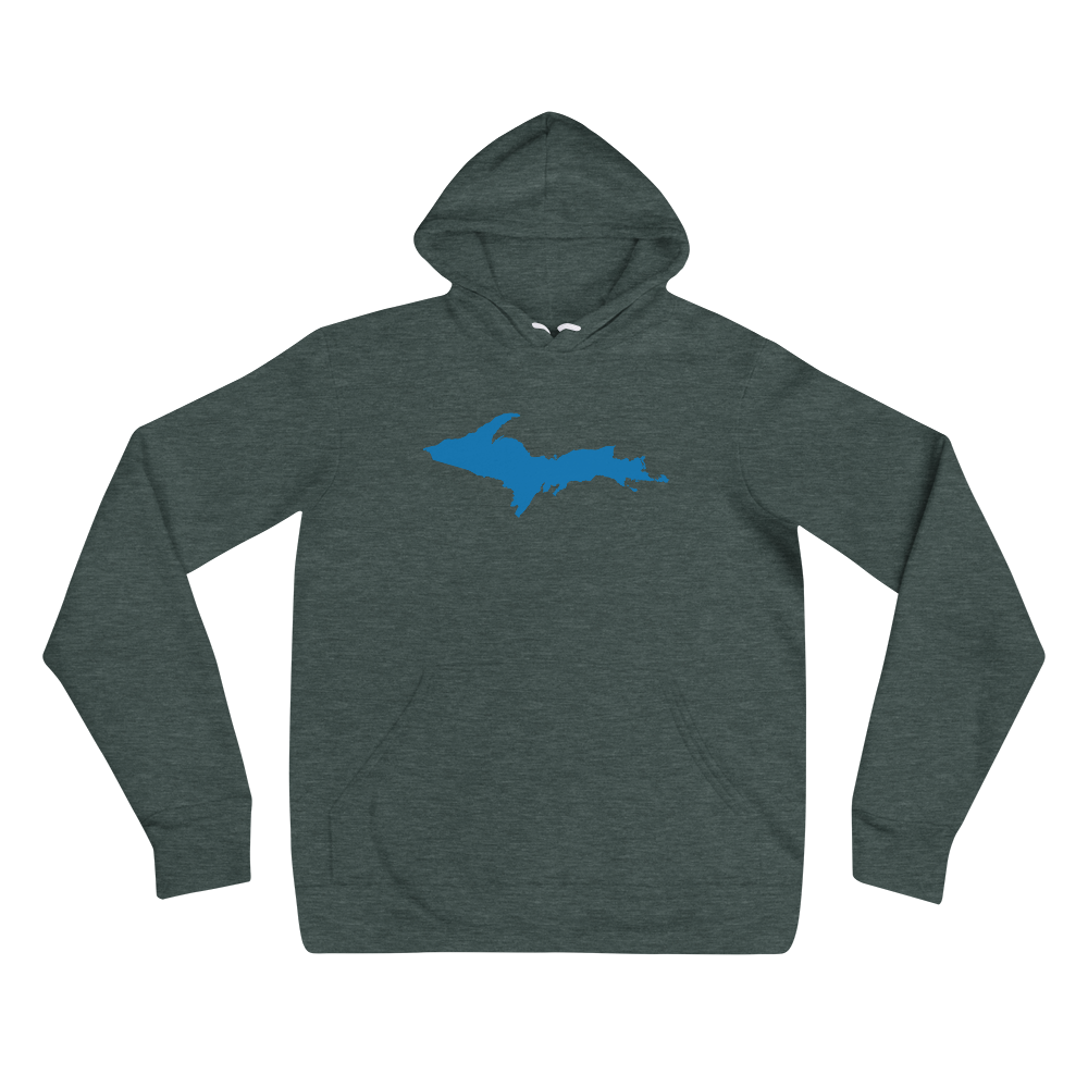 Michigan Upper Peninsula Hoodie (w/ Azure UP Outline) | Unisex Cloud Fleece