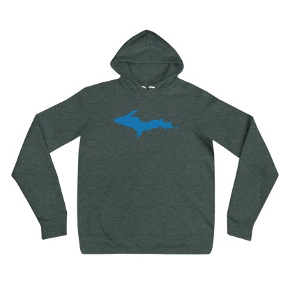 Michigan Upper Peninsula Hoodie (w/ Azure UP Outline) | Unisex Cloud Fleece