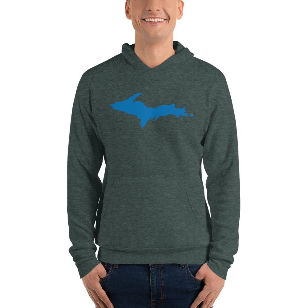 Michigan Upper Peninsula Hoodie (w/ Azure UP Outline) | Unisex Cloud Fleece