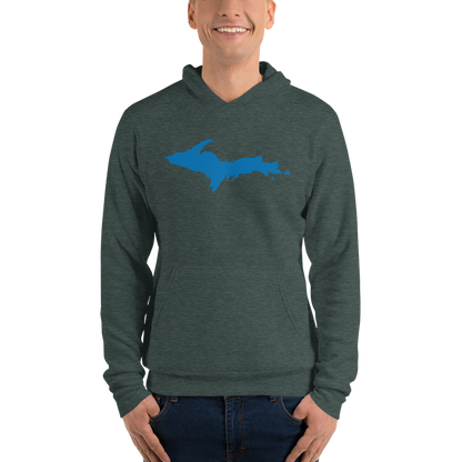 Michigan Upper Peninsula Hoodie (w/ Azure UP Outline) | Unisex Cloud Fleece