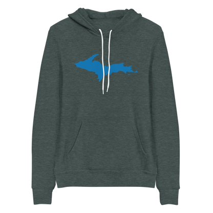 Michigan Upper Peninsula Hoodie (w/ Azure UP Outline) | Unisex Cloud Fleece