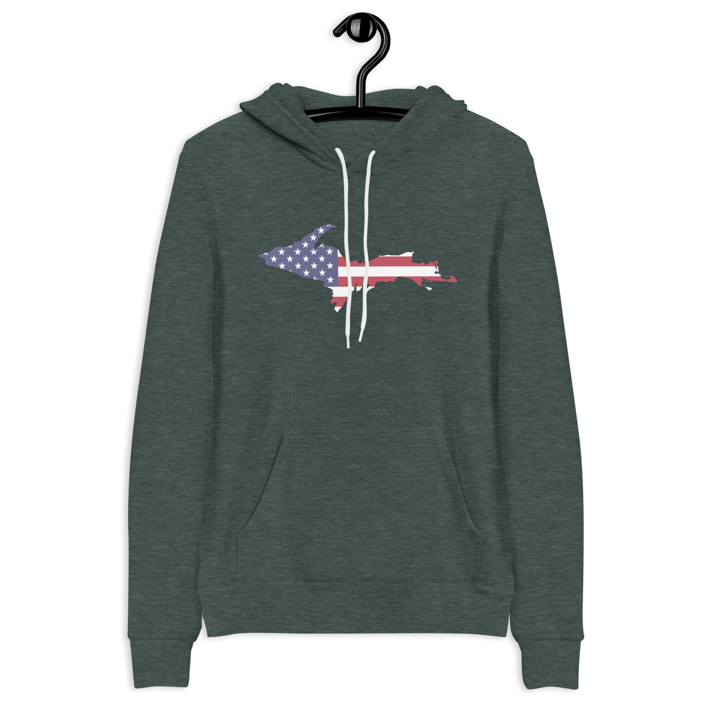 Michigan Upper Peninsula Hoodie (w/ UP MI USA Flag Outline) | Unisex Cloud Fleece