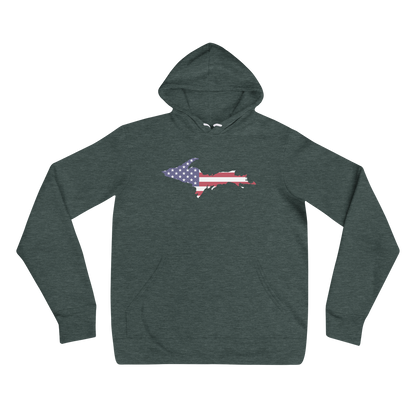 Michigan Upper Peninsula Hoodie (w/ UP MI USA Flag Outline) | Unisex Cloud Fleece