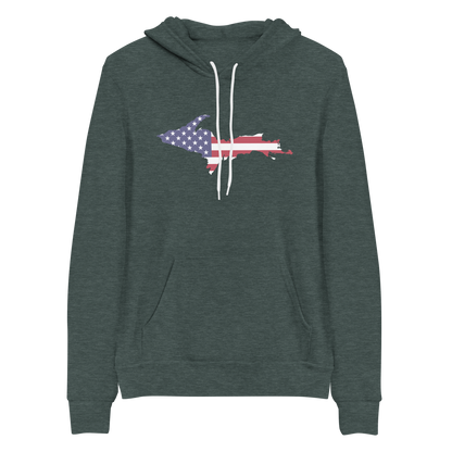 Michigan Upper Peninsula Hoodie (w/ UP MI USA Flag Outline) | Unisex Cloud Fleece