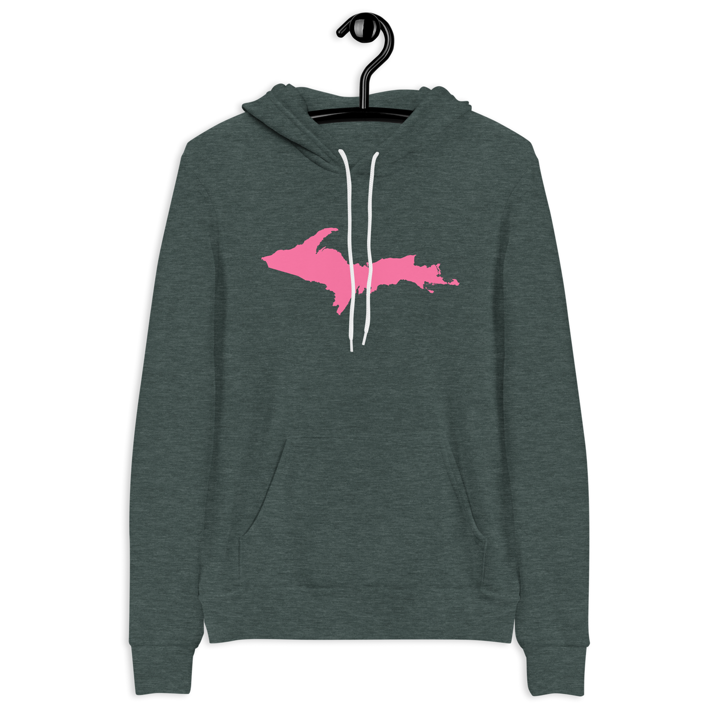 Michigan Upper Peninsula Hoodie (w/ Pink UP Outline) | Unisex Cloud Fleece